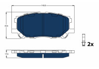 Brake Pad Set, disc brake ELECTRIC BLUE GDB3338BTE TRW
