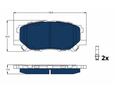 Brake Pad Set, disc brake ELECTRIC BLUE GDB3338BTE TRW