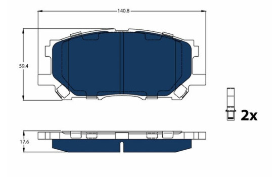 Brake Pad Set, disc brake ELECTRIC BLUE GDB3338BTE TRW