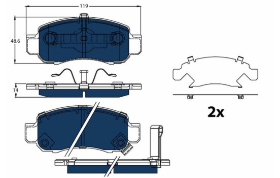Brake Pad Set, disc brake ELECTRIC BLUE GDB3376BTE TRW