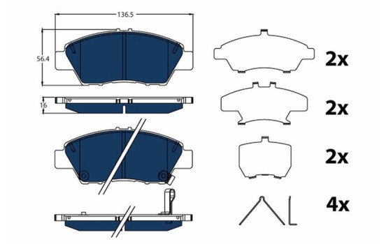 Brake Pad Set, disc brake ELECTRIC BLUE GDB3493BTE TRW