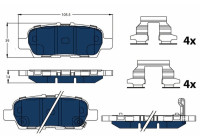 Brake Pad Set, disc brake ELECTRIC BLUE GDB3508BTE TRW