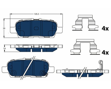 Brake Pad Set, disc brake ELECTRIC BLUE GDB3508BTE TRW