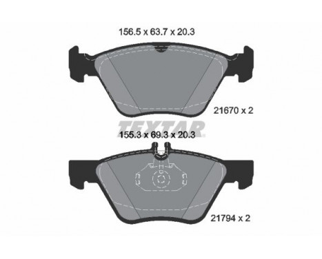 Brake Pad Set, disc brake epad 2167081 Textar