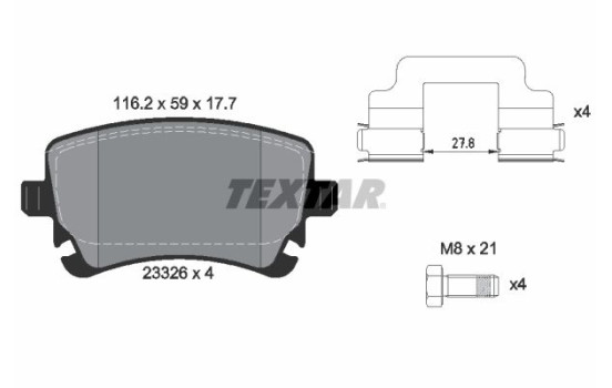 Brake Pad Set, disc brake epad 2332681 Textar