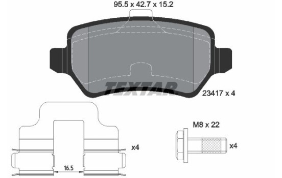 Brake Pad Set, disc brake epad 2341781 Textar