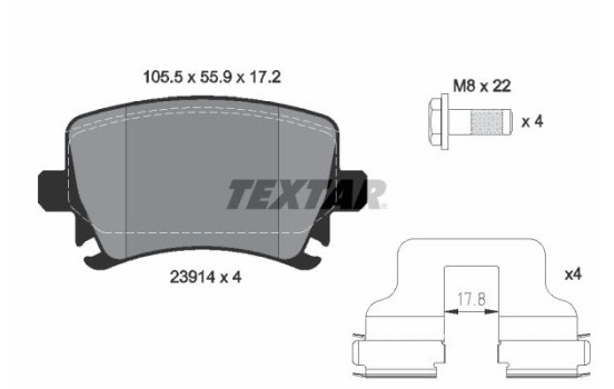 Brake Pad Set, disc brake epad 2391481 Textar