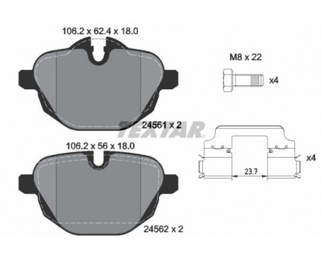 Brake Pad Set, disc brake epad 2456181 Textar