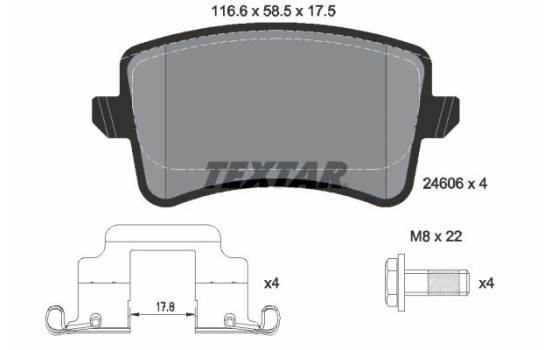 Brake Pad Set, disc brake epad 2460682 Textar