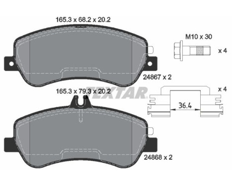 Brake Pad Set, disc brake epad 2486781 Textar