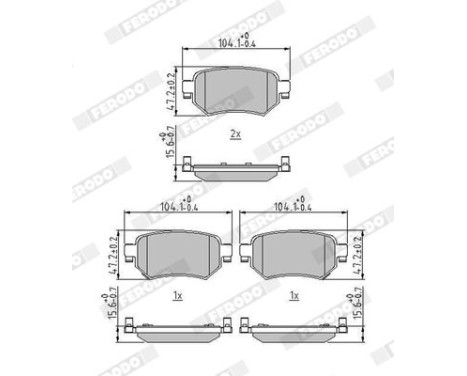 Brake pad set, disc brake FDB4944 Ferodo