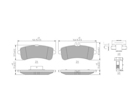 Brake pad set, disc brake FDB5108 Ferodo, Image 2