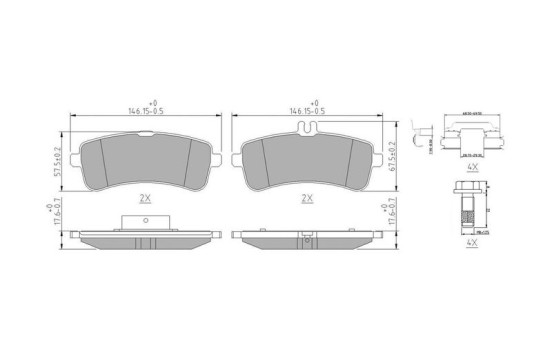 Brake pad set, disc brake FDB5108 Ferodo, Image 2
