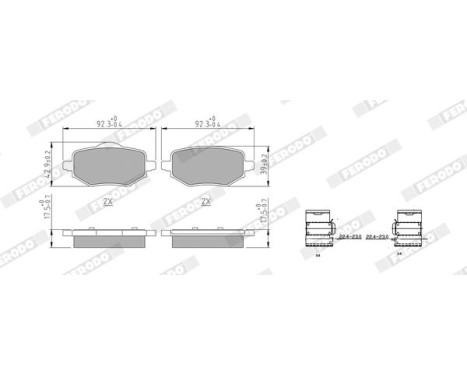 Brake pad set, disc brake FDB5197 Ferodo, Image 2