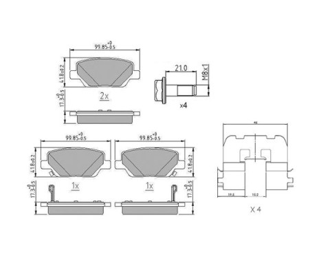 Brake pad set, disc brake FDB5212 Ferodo