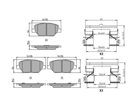 Brake pad set, disc brake FDB5214 Ferodo, Image 3