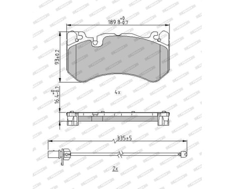 Brake pad set, disc brake FDB5233 Ferodo, Image 2