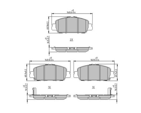 Brake pad set, disc brake FDB5234 Ferodo