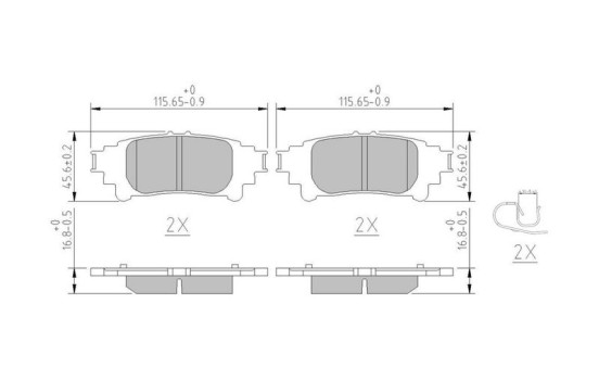 Brake pad set, disc brake FDB5237 Ferodo, Image 2