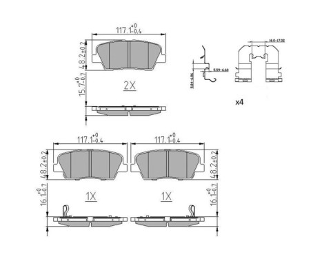 Brake pad set, disc brake FDB5238 Ferodo, Image 2