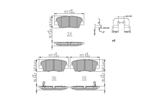 Brake pad set, disc brake FDB5238 Ferodo, Image 2