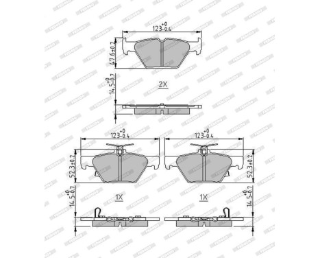 Brake pad set, disc brake FDB5244 Ferodo, Image 2