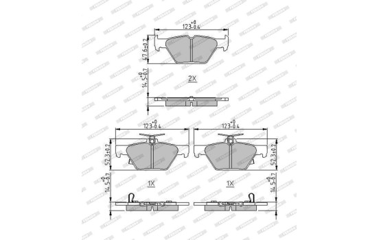 Brake pad set, disc brake FDB5244 Ferodo, Image 2