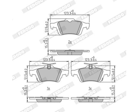 Brake pad set, disc brake FDB5245 Ferodo, Image 2