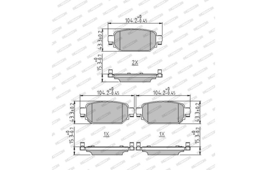 Brake pad set, disc brake FDB5247 Ferodo, Image 3