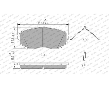 Brake pad set, disc brake FDB5285 Ferodo, Image 3