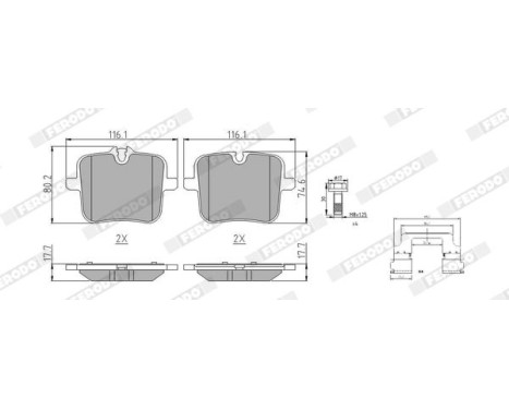 Brake pad set, disc brake FDB5302 Ferodo, Image 2