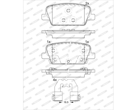 Brake pad set, disc brake FDB5411 Ferodo, Image 2
