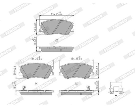 Brake pad set, disc brake FDB5418 Ferodo, Image 2