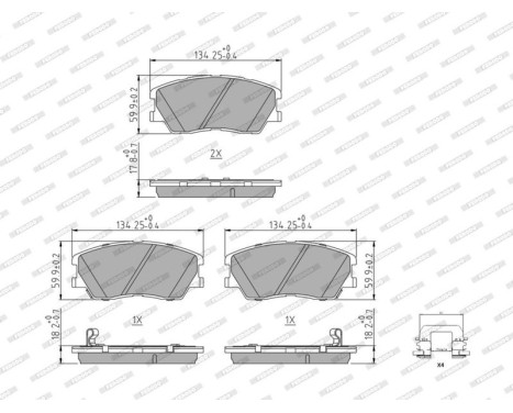 Brake pad set, disc brake FDB5418 Ferodo, Image 2