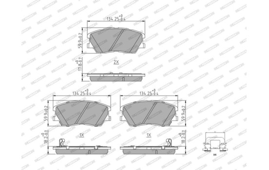 Brake pad set, disc brake FDB5418 Ferodo, Image 2