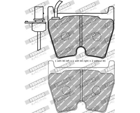 Brake pad set, disc brake FDS1664 Ferodo Racing