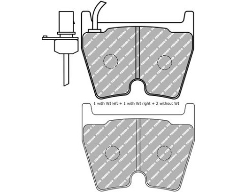 Brake pad set, disc brake FDS1664 Ferodo Racing, Image 2