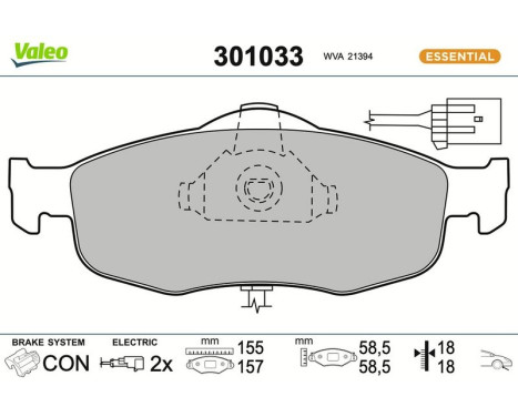 Brake Pad Set, disc brake FIRST 301033 Valeo