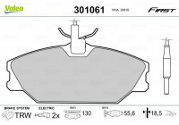 Brake Pad Set, disc brake FIRST 301061 Valeo