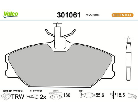 Brake Pad Set, disc brake FIRST 301061 Valeo