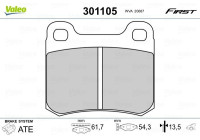 Brake Pad Set, disc brake FIRST 301105 Valeo