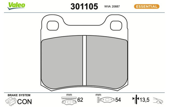 Brake Pad Set, disc brake FIRST 301105 Valeo