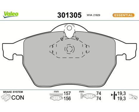 Brake Pad Set, disc brake FIRST 301305 Valeo