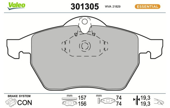 Brake Pad Set, disc brake FIRST 301305 Valeo