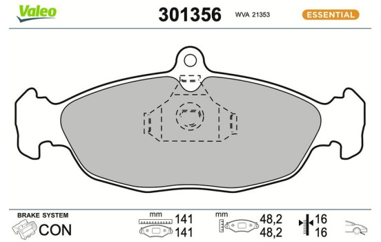 Brake Pad Set, disc brake FIRST 301356 Valeo