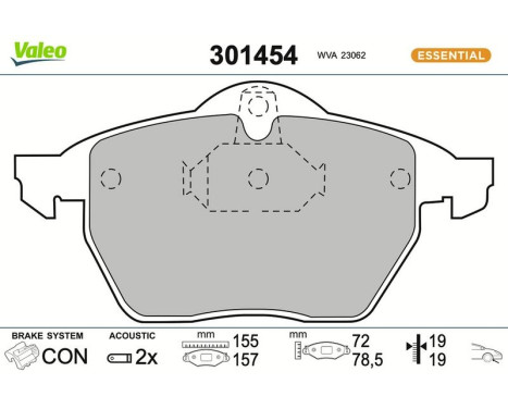 Brake Pad Set, disc brake FIRST 301454 Valeo
