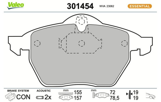Brake Pad Set, disc brake FIRST 301454 Valeo