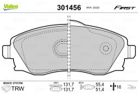 Brake Pad Set, disc brake FIRST 301456 Valeo