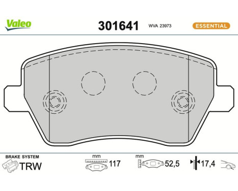 Brake Pad Set, disc brake FIRST 301641 Valeo