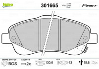 Brake Pad Set, disc brake FIRST 301665 Valeo